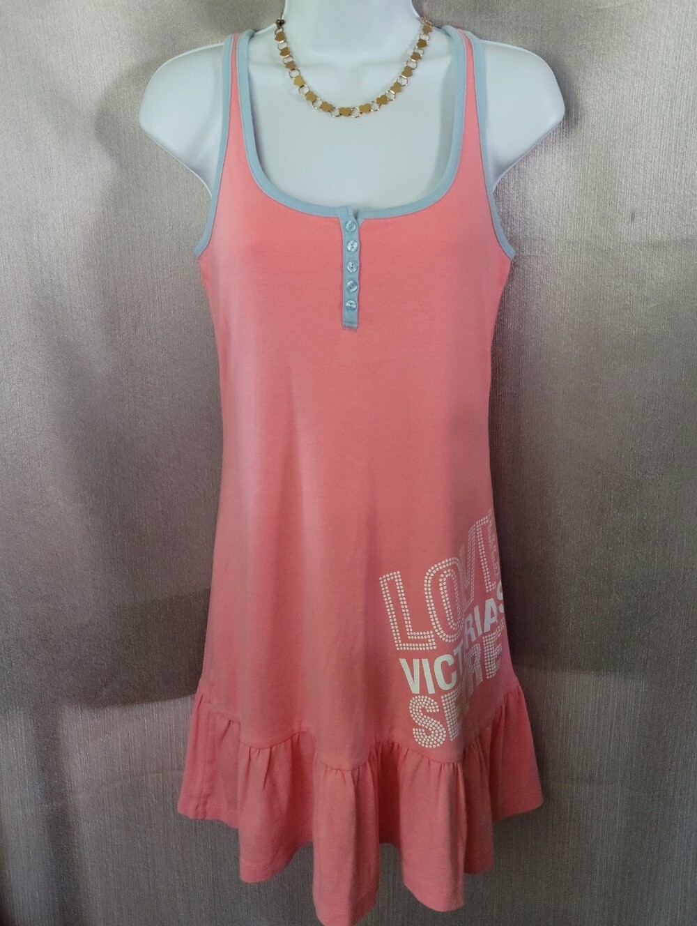 Coral Pink Sleeveless Ruffle Hem Tank Dress